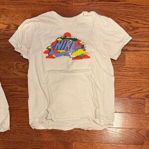Nike Kids Graphic Tee - White with Multicolor Design